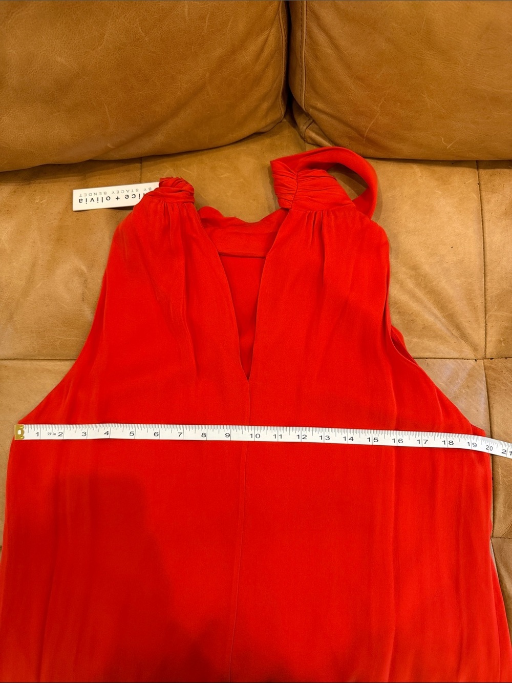 NWT Alice + Olivia Sleek Sleeveless Red High-Neck Dress - Picture 9 of 10